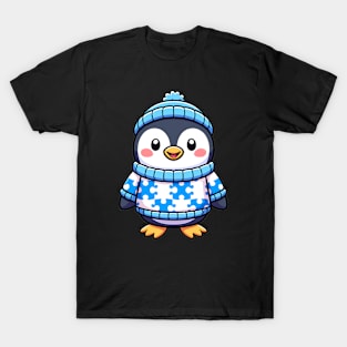 Cute Winter Penguin With Puzzle Piece Sweater T-Shirt